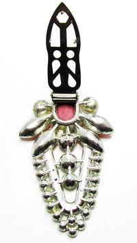 Bold Eye-Catching Vintage 1930s Art Deco Diamante Dress Clip - Back - Thumbnail