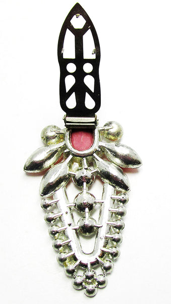 Bold Eye-Catching Vintage 1930s Art Deco Diamante Dress Clip - Back
