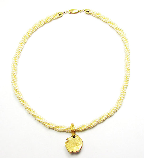 Roman 1970s Vintage Jewelry Contemporary Pearl Necklace and Enhancer - Back