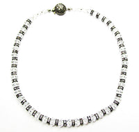 1960s Vintage Costume Jewelry Diamante and Crystal Bead Necklace