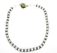 1960s Vintage Costume Jewelry Diamante and Crystal Bead Necklace