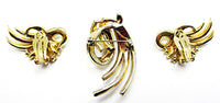 Crown Trifari Vintage Jewelry Mid-Century Pin and Earrings Book Pieces - Back - Thumbnail