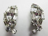 Vintage Spectacular Mid Century 1950s Rhinestone Earrings