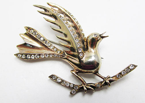 Amazing Vintage Retro 1940s Vermeil Figural Bird Pin