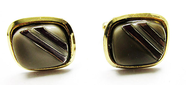 Vintage Men's Jewelry 1960s Distinctive Retro Tie Bar and Cufflinks  - Cufflinks