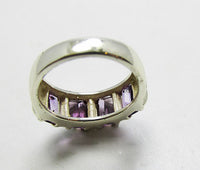 Vintage Retro Geometric Contemporary Style Amethyst Fashion Ring - Thumbnail