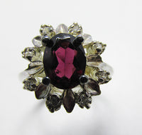 Lovely Vintage Retro Sterling Silver Gemstone Fashion Ring - Thumbnail