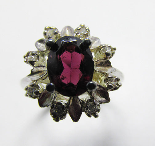 Lovely Vintage Retro Sterling Silver Gemstone Fashion Ring