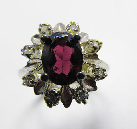 Lovely Vintage Retro Sterling Silver Gemstone Fashion Ring