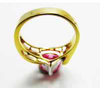 Glamorous Vintage 1980s Contemporary Style Cubic Zirconia Fashion Ring - Back - Thumbnail