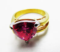 Glamorous Vintage 1980s Contemporary Style Cubic Zirconia Fashion Ring - Front - Thumbnail
