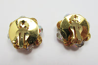 Vendome Vintage 1950s Stunning Crystal and Gold Bead Earrings - Thumbnail