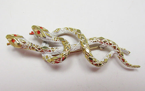 Art Vintage Mid Century 1950s Figural Double Snake Pin