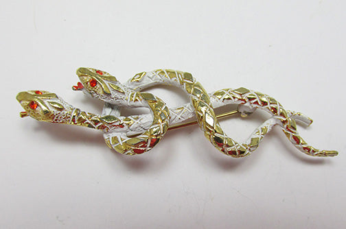 Art Vintage Mid Century 1950s Figural Double Snake Pin