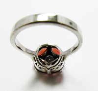 Vintage 1990s Eye-Catching Retro Sterling and Gemstone Ring - Back - Thumbnail