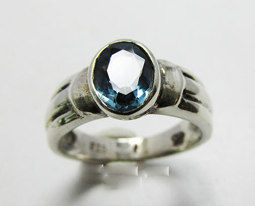 Dazzling Vintage Retro Contemporary Style Blue Topaz Fashion Ring