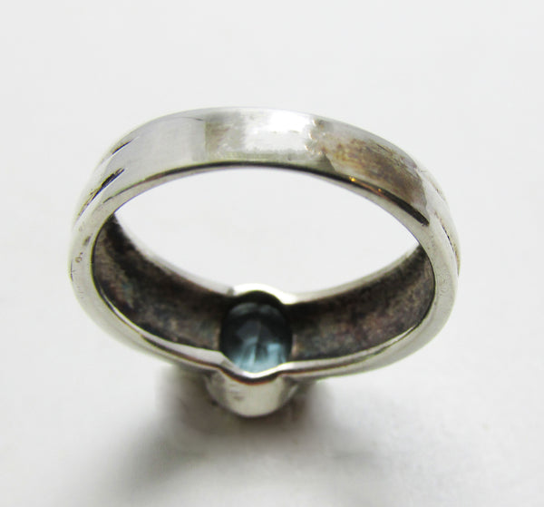 Dazzling Vintage Retro Contemporary Style Blue Topaz Fashion Ring