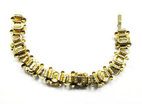 Vintage 1950s Jewelry Dainty Mid-Century Pearl and Diamante Bracelet - Back - Thumbnail