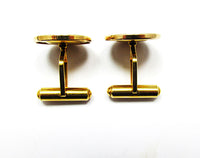 Dial 1950s Vintage Men's Jewelry Mid-Century Louis XIII Gold Cufflinks - Side - Thumbnail
