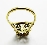 Vintage 1970s Contemporary Style Topaz Diamante Fashion Ring - Back - Thumbnail
