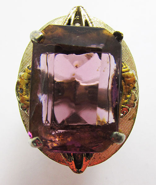 Whiting & Davis Vintage 1950s Mid-Century Rare Dramatic Geometric Ring