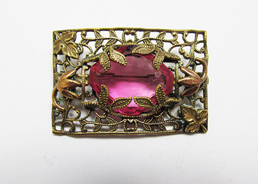 Czechoslovakia Vintage Gorgeous 1920s Art Nouveau Geometric Brass Pin