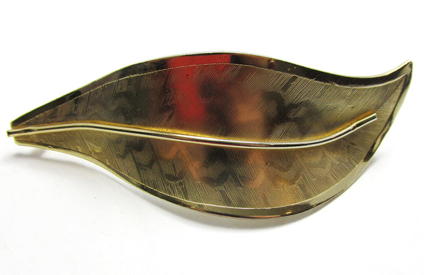 Vintage 1960s Bold Mid-Century Contemporary Style Leaf Pin - Front