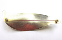 Vintage 1960s Bold Mid-Century Contemporary Style Leaf Pin - Back - Thumbnail