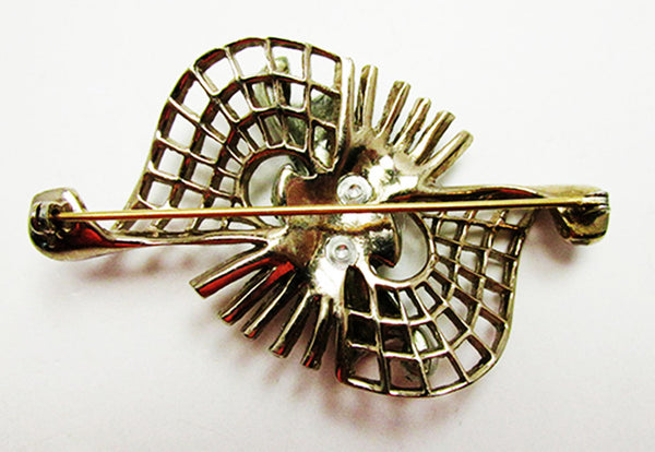 Vintage 1940s Mid-Century Avant-Garde Sparkling Diamante Pin - Back
