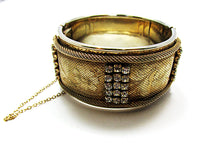 Vargas 1940s Vintage Bold Retro Diamante Cuff Bracelet and Earrings - Bracelet - Thumbnail