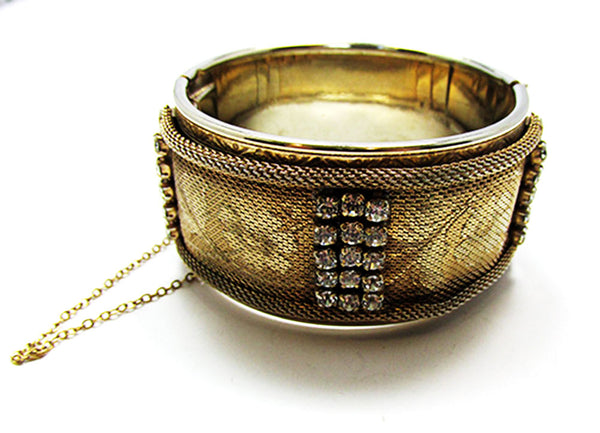 Vargas 1940s Vintage Bold Retro Diamante Cuff Bracelet and Earrings - Bracelet