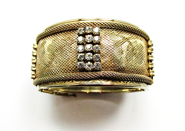 Vargas 1940s Vintage Bold Retro Diamante Cuff Bracelet and Earrings - Bracelet
