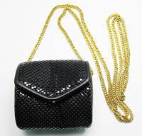 Whiting and Davis Vintage 1960s Retro Black Mesh Evening Bag
