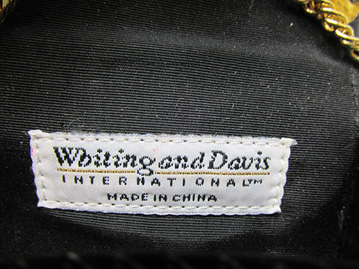 Whiting and Davis Vintage 1960s Retro Black Mesh Evening Bag