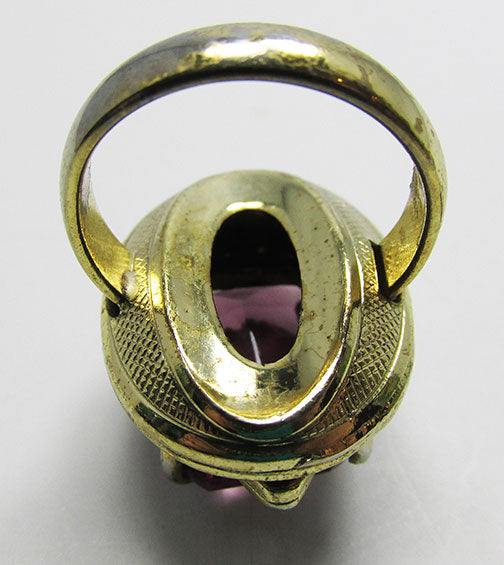 Whiting & Davis Vintage 1950s Mid-Century Rare Dramatic Geometric Ring