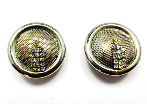 Vargas 1940s Vintage Bold Retro Diamante Cuff Bracelet and Earrings - Earrings