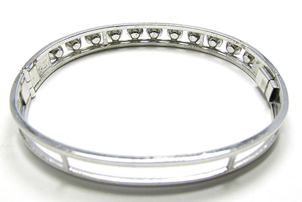 Van Dell Vintage Jewelry 1950s Sterling and Diamante Cuff Bracelet