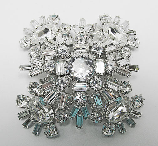 Vintage Mid Century 1950s Exceptional Geometric Floral Statement Pin