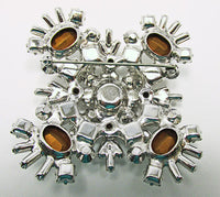 Vintage Mid Century 1950s Exceptional Geometric Floral Statement Pin