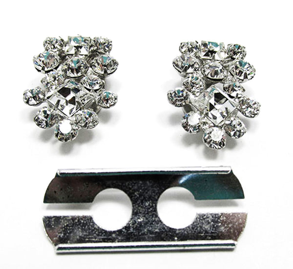 1930s Vintage Art Deco Geometric Diamante Duette