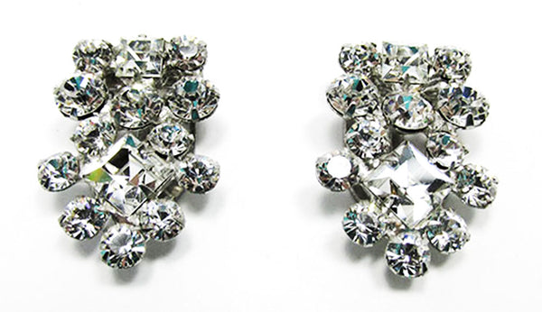 1930s Vintage Art Deco Geometric Diamante Duette