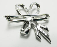 Boucher Vintage Gorgeous Mid Century 1950s Sparkling Ribbon Bow Pin - Thumbnail