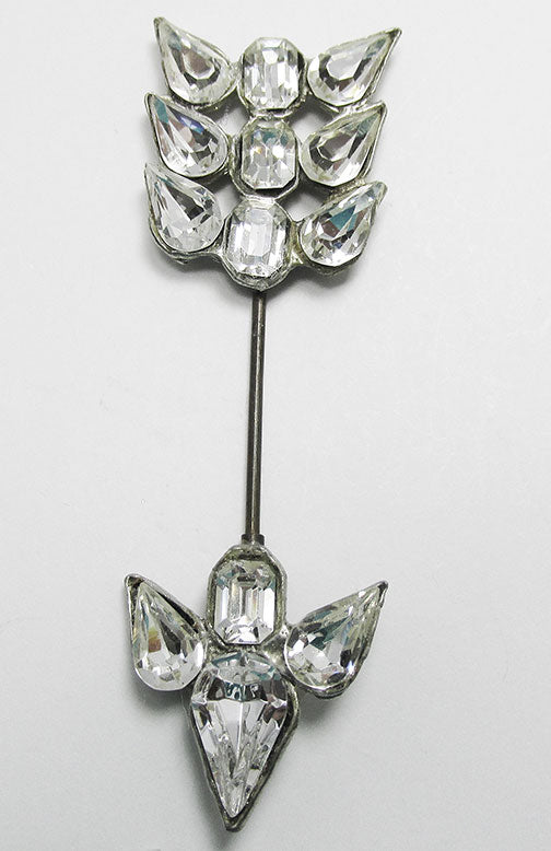 Vintage Retro 1930s Distinctive Rhinestone Jabot Pin