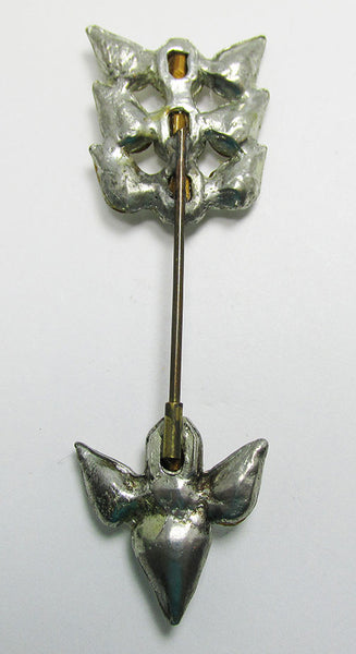 Vintage Retro 1930s Distinctive Rhinestone Jabot Pin