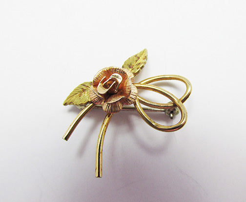 Krementz Vintage 1950s Mid Century Dainty Floral Bouquet Pin