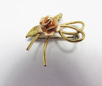 Krementz Vintage 1950s Mid Century Dainty Floral Bouquet Pin - Thumbnail