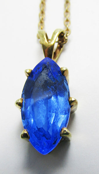 Sarah Coventry Vintage Delicate Mid Century Sapphire Blue Pendant