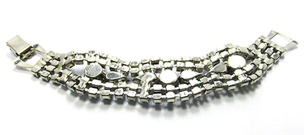 Vintage Jewelry 1950s Eye-Catching Sapphire Diamante Bracelet - Back