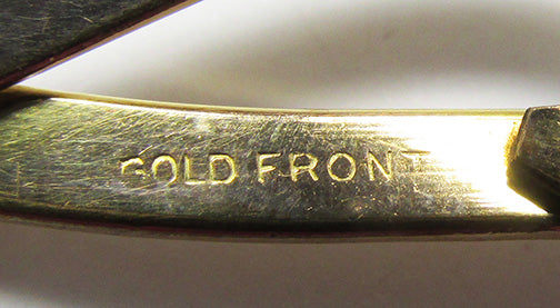 Vintage Retro 1920s Minimalist Gold Engraved Floral Ribbon Bow Pin