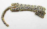 Vintage 1950s Magnificent Rhinestone and Enamel Shoulder Pin - Thumbnail